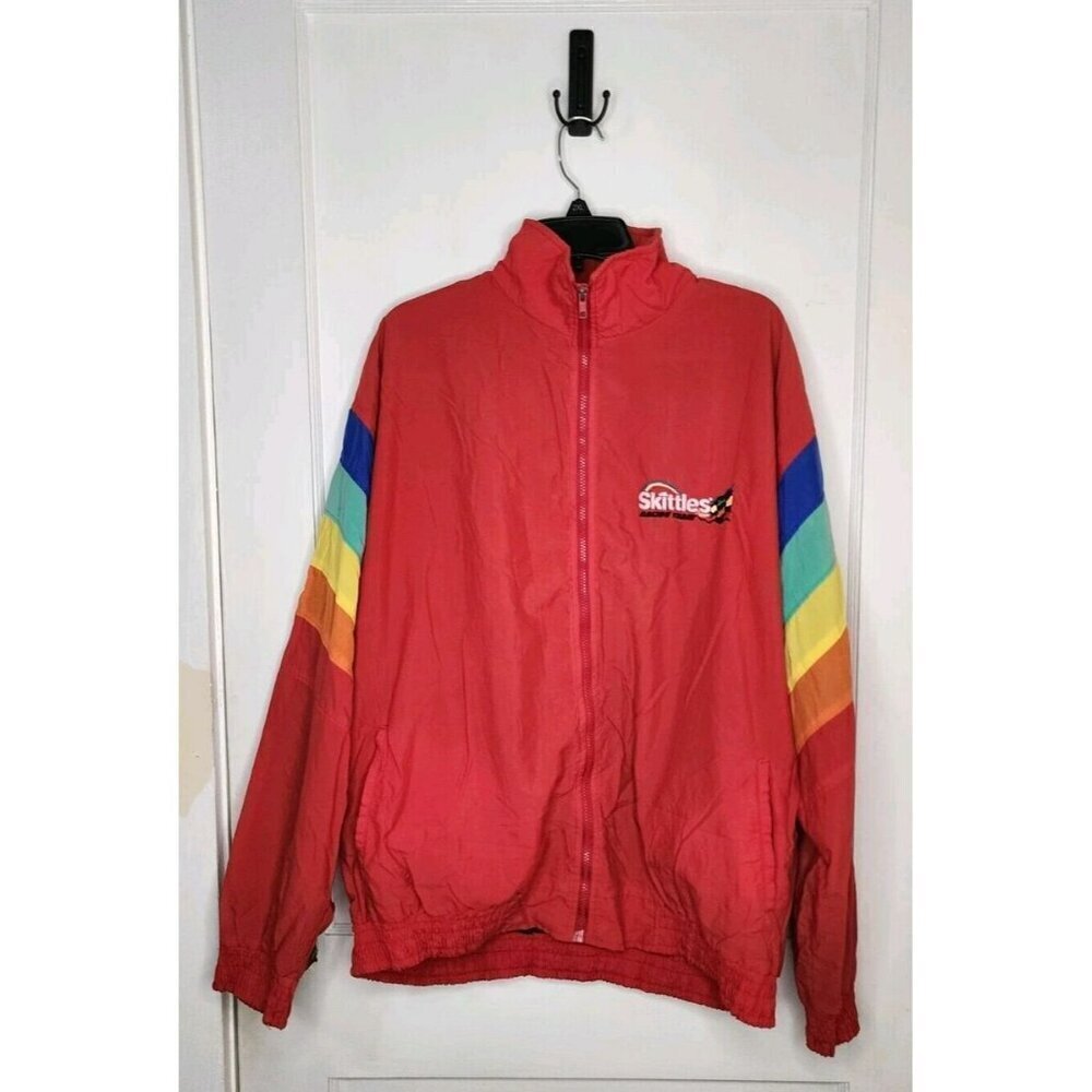 Skittles NASCAR Racing #36 Ernie Irvan Sz XXL Ashley Sewn USA Jacket Windbreaker